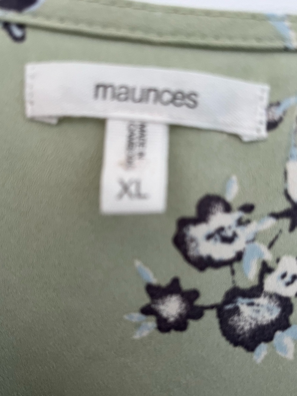 Maurices Light Green Floral Blouse with Purple Accents - Picture 3 of 5